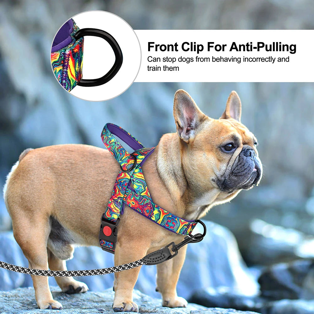 Nylon Dog Harness No Pull Dogs Harnesses Vest Durable Ethnic Pet Training Vests Adjustable For Small Medium Large Dogs Pitbull