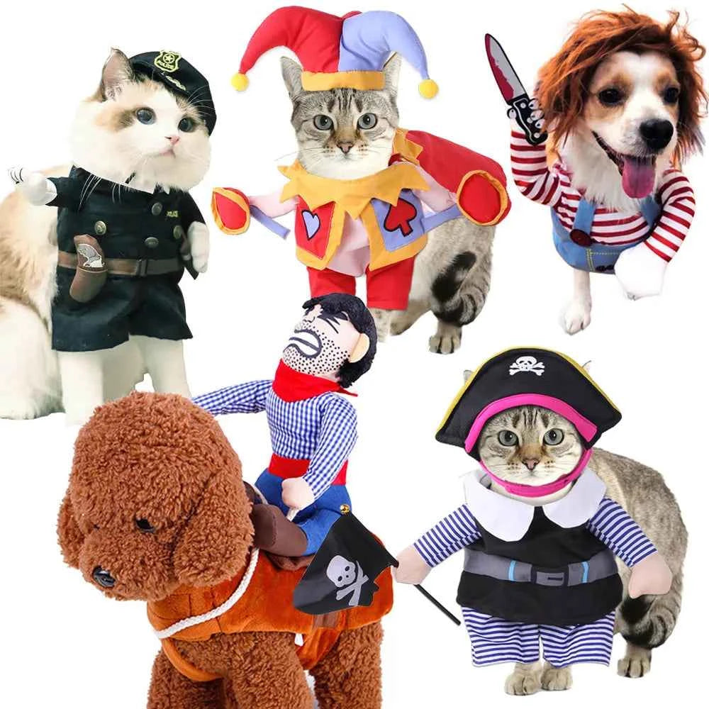Pet Transformation Costumes, Funny Christmas Outfits for Cats, Dog Clothes, Novelty Halloween Costumes for Pets