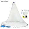 American Saltwater Fishing Cast Net for Bait Trap Fish 3/4/5/6/7/8/9/10ft Radius Casting Nets with Heavy Duty Zinc Sinker Weight