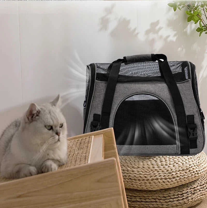 Cat Bags Portable Dog Carrier Bag Mesh Breathable Foldable Cats Carrier Bag Travel Breathable Transport Handbag - Play Paws Toys