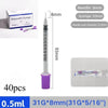 40/80PCS 0.3-1ML Disposable Plastic Veterinary Syringe Sterile Insulin Syringe with Orange Cap Needles for Pet Farm Animal Use
