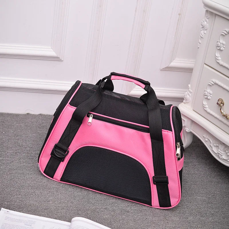 Pet Portable Foldable Four Sided Breathable Mesh Pet Bag Cat and Dog One Shoulder Travel Bag Crossbody Handbag Backpack Cat Bag - Play Paws Toys