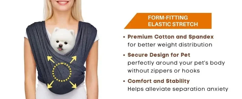 Dog Carrier for Small Dogs Front Facing Dog Carrier Sling Hands Free Cat Sling Size Adjustable Soft Cotton - Play Paws Toys