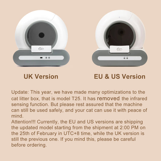 DOEL 65L Self-Cleaning Cat Litter Box App Control, ONLY Supports 2.4G WiFi w/Litter Mat&Trash Bags, Fit for Tofu & Mixed Litter - Play Paws Toys
