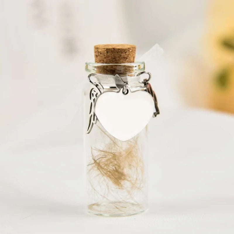 Pet Memorial Bottle For Pet Hair Dogs Cats Fur Keepsake Bottle Storage With 3 Silver Accessories Pet Memorial Urn Container