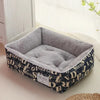Plaid Printing Soft Removable&Washable Dog Bed Fabric Skin-Friendly Cotton&Linen Breathable Pet Sofa Square Cat Litte Dog Bed