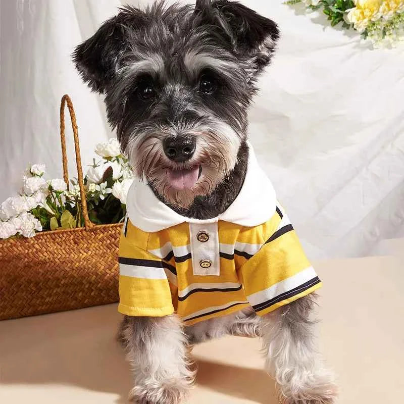 New summer puppy striped short sleeves Dog Vest Trendy POLO Shirt for Yorkshire Pomeranian Cat Pullovers mascotas ClothingTshirt