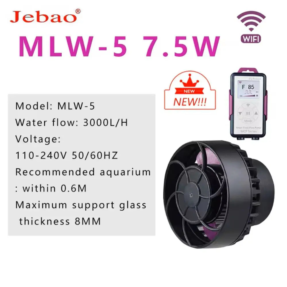 Jebao/Jecod MLW-5 MLW-5-10 MLW-20 MLW-30 Aquarium Fish Tank Smart App WiFi Control Wave Maker Flow Pump with LCD Controller