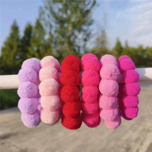 New Soft 3cm Plush Ball Handmade Pet Dog Collar Cartoon Solid Color Cat Necklace Decoration Poodle Samoyed Bichon Accessories