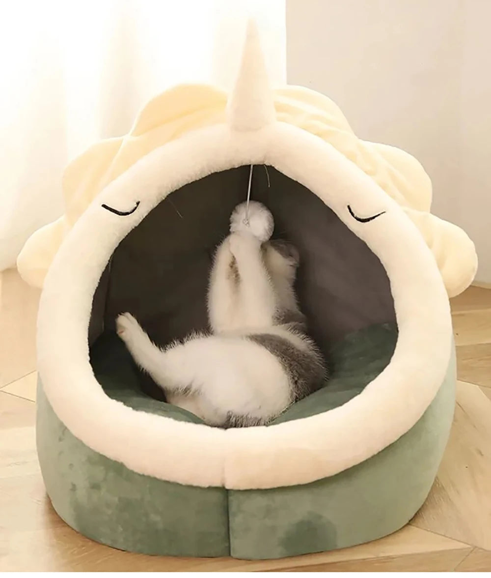 Washable pet lounger cushions, cat mat beds, warm and soft baskets, cozy warm cat kennels, house tents, small pet dogs, winter - Play Paws Toys
