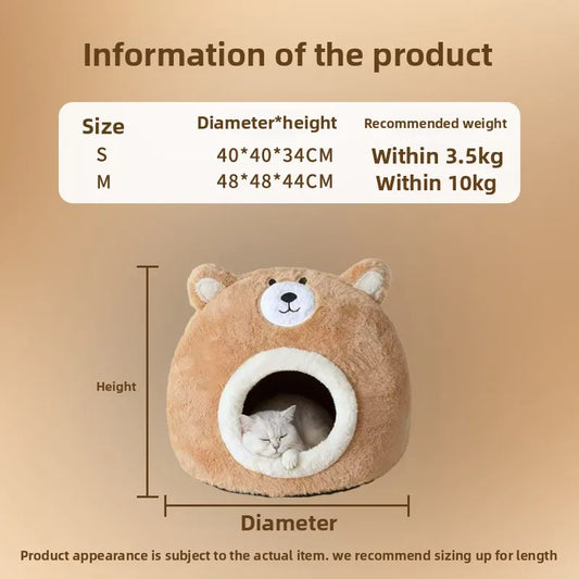 Cat nest autumn and winter pet nest cat house cat bed house nest thickened warm cat sleeping cradle nest kitten kennel - Play Paws Toys