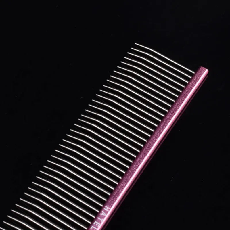Pet Pink Comb Cat Dog Professional Stainless Steel Grooming Comb Dense Sparse Teeth Dog Cat Cleaning Brush Hair Reemoval Comb