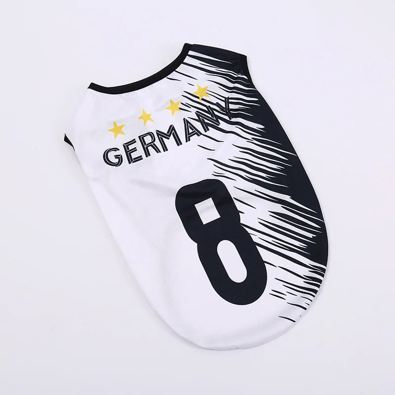 Sport Team Dog Vest Mesh Fabric Thin Style Cool Breathig Dog Vests Teddy Pug Golden Retriever Shiba Clothing Cat Dog Pet Clothes
