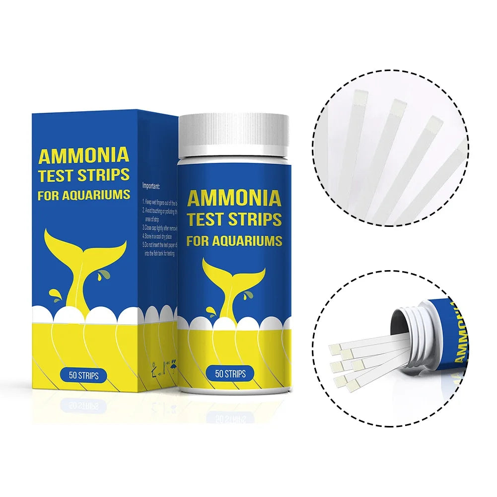 Ammonia Nitrogen Quick Water Quality Test Strips Aquarium Quick Water Quality Test Strips Paper Kit Ammonia Nitrogen Tool