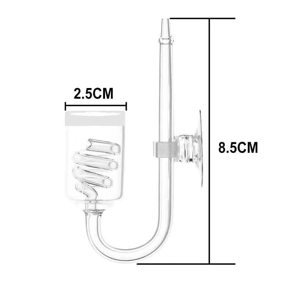 Aquarium CO2 Diffuser 60~300L Plants Tank Atomizer Solenoid Regulator Moss CO2 Atomizer Spiral Glass Tube