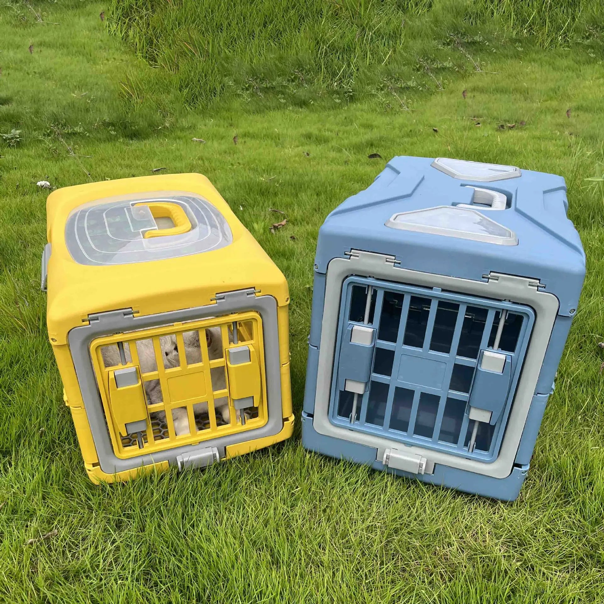 Pet Supplies Car Portable Cat Cage Portable Foldable Flight Case Breathable Kennel For Outing Pet Check-in Box - Play Paws Toys