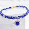 Luxury Crystal Cat Collar Heart Gem Pendant Party Reflective Rhinestone Necklace Adjustable Cats Puppy Chihuahua Pet Accessories