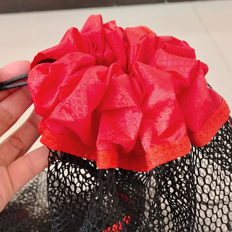 Fishing Mesh Bag Folding Fishing Gear Thickening Small Grid Nets Live Fish Nets Bag Bundle Mouth Net Bag Fishing Supply Storage