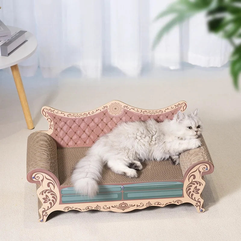 Cat scratch board, cat nest sofa, cat bed integrated, L-shaped vertical, wear-resistant, non shedding, irregular circular, large - Play Paws Toys