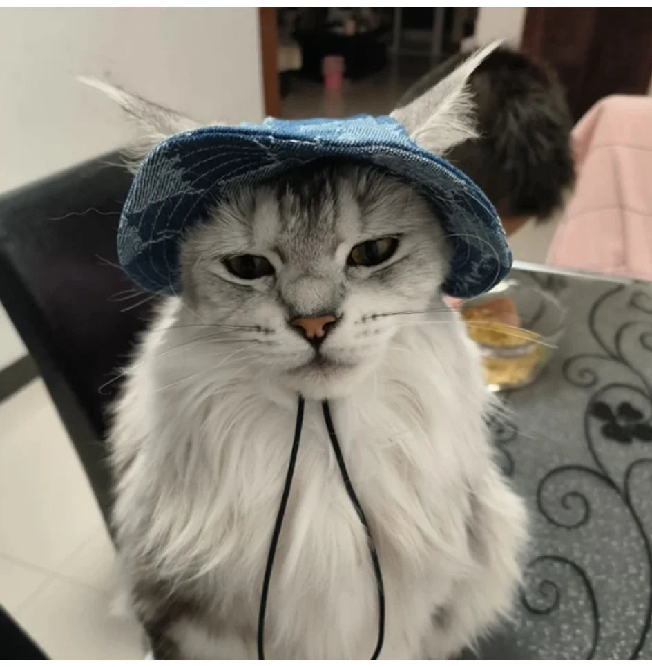 Pet Hat Cat Bucket Hat Dog Sun Hat Pet Accessories Suitable for Small and Medium Dogs and Cats