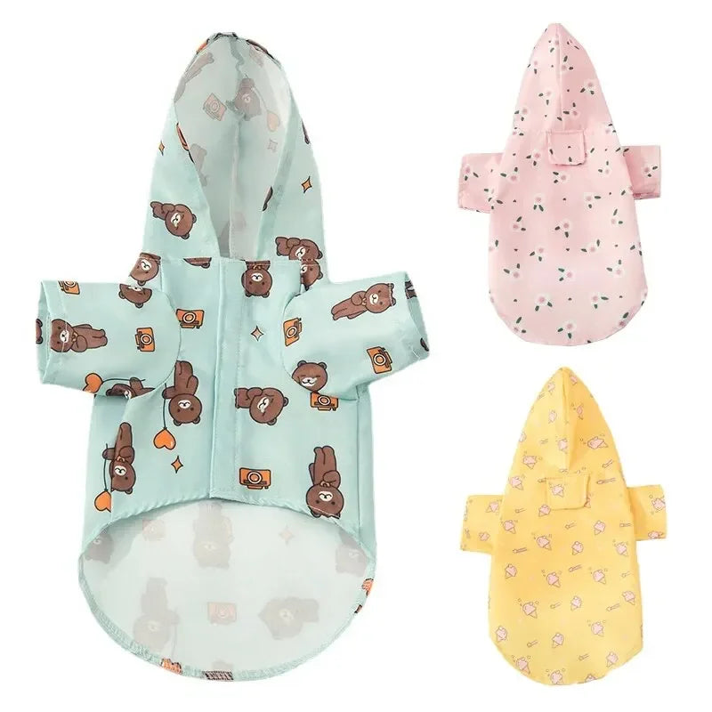 Dog Raincoat Summer Fashion Short Sleeve Dog Waterproof Clothes Puppy Coat Dog Raincoat Outdoor Coat Bichon Schnauzer Welsh