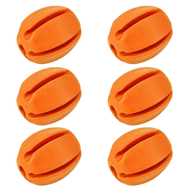 6 PCS Silicone Fishing Rod Holder Ball Straps 5 Hole Lightweight Fishing Tackle Ties Organizer Storage Racks Fishing Accessories