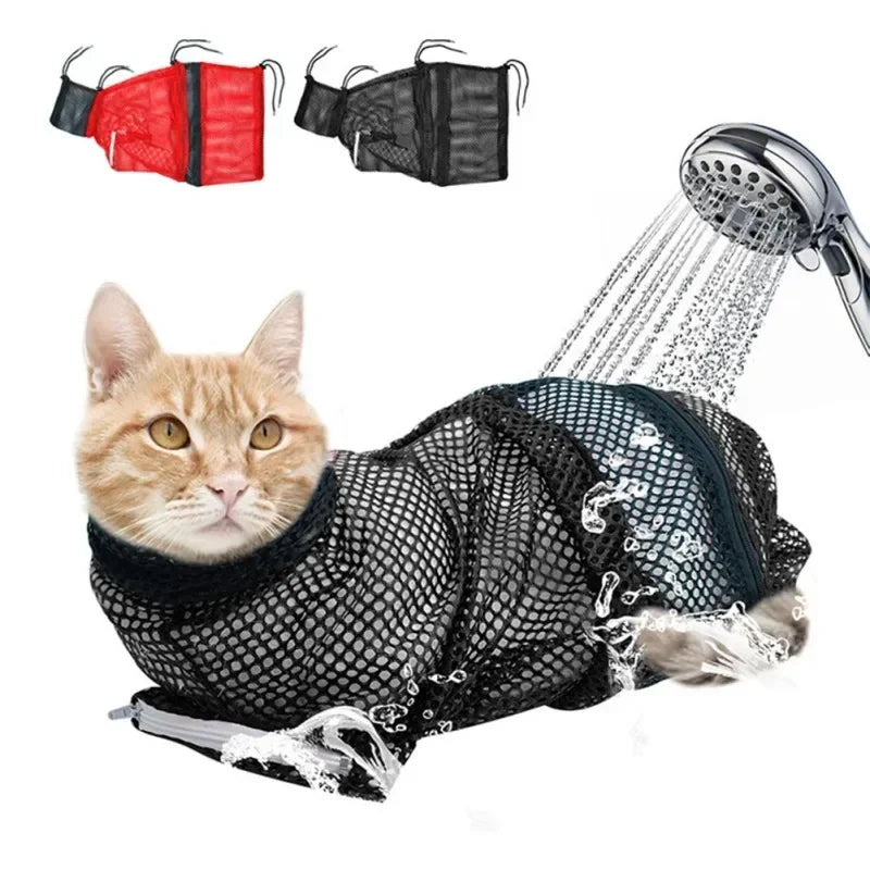 Cat Grooming Mesh Washing Bags for Pet Bathing Nail Trimming Injecting Anti Scratch Bite Restraint Anti-escape Cat Bag - Play Paws Toys