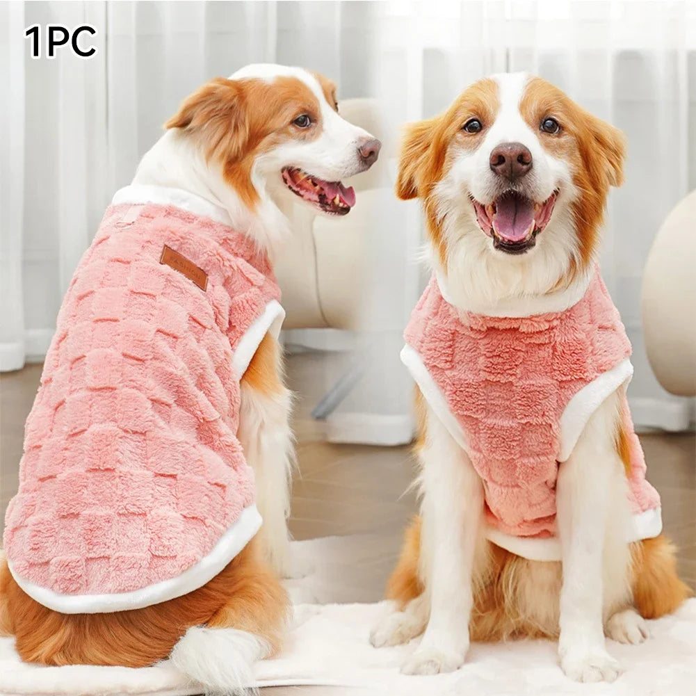 1.5-25kg Flannel Dogs Clothes Winter Warm Sweater Pet Clothing Golden Retriever Dog Coats Sweatshirt Pets Puppy Pullover Vest
