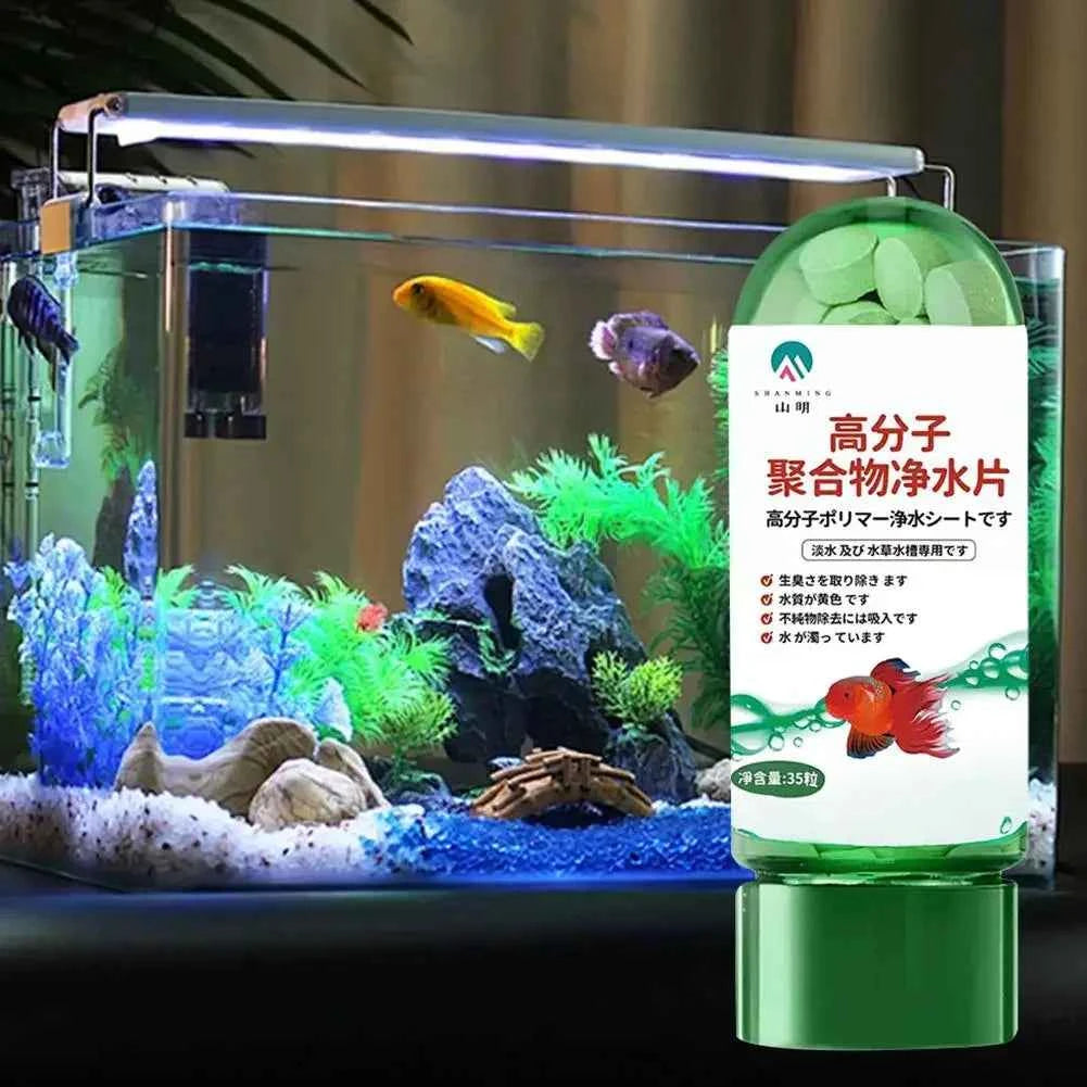 Water Purification Tablets Fish Bowl Water Cleaning Odor Remover Effective Algae Repellent Agent Safe Environment for Your Fish
