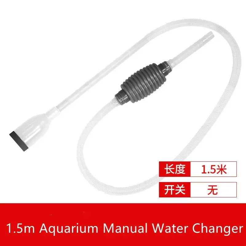 1.5m/1.7m/2.6m Aquarium Manual Water Changer  Fish Tank Air Pump Cleaning Tools Handheld Aquarium Cleaner Vacuum Siphon Pump