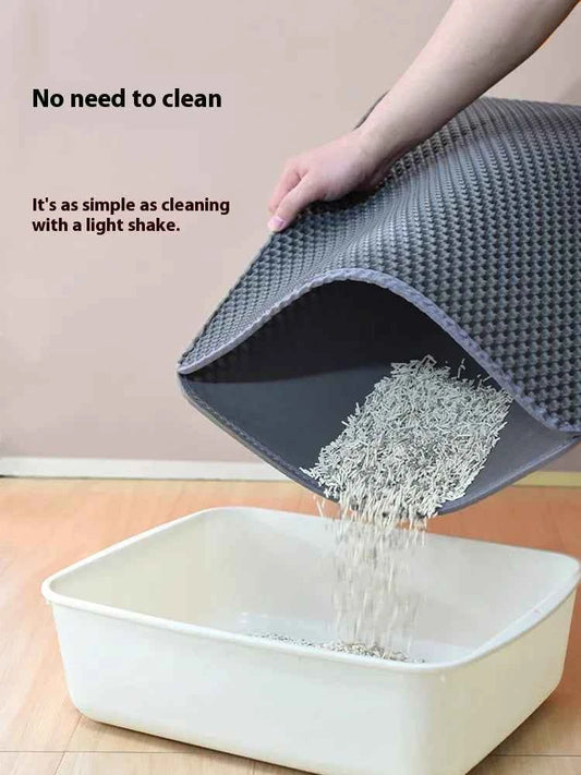 Large Cat Litter Mat Waterproof Double Layer Non Slip Litter Box Tray Pad Washable Durable Pet Toilet Training Mat
