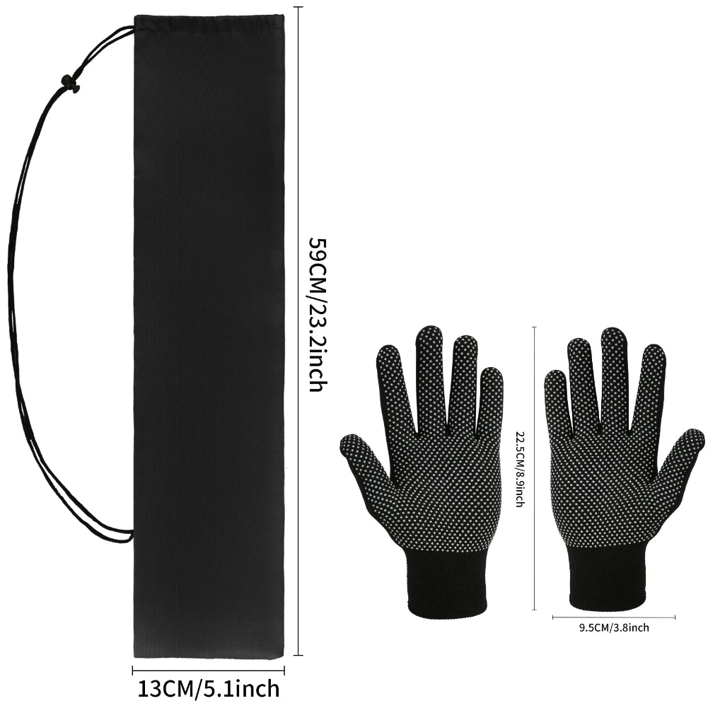 Folding Fishing Net with Aluminum Alloy Landing Net Non-Slip Gloves Storage Bag Fish Pliers Lip Gripper for Easy Catch & Release