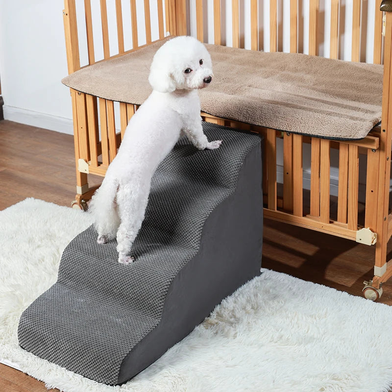 New Detachable And Washable Kennel Memory Foam Dog Sofa Stairs Pet 4-5 Steps Stairs For Small Dog Cat Ramp Ladder Pet Stairs - Play Paws Toys