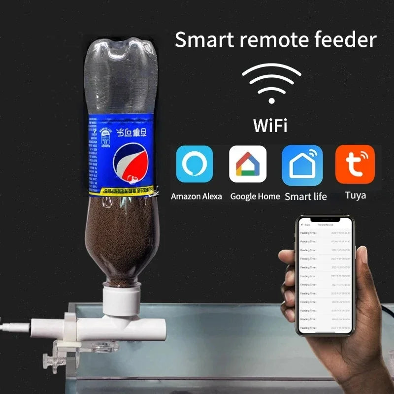 iLONDA New Wi-Fi Automatic Fish Feeder 2nd Generation  Feed Dispenser Long Range Remote Control with Timer Countdown Feeding