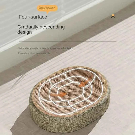 2in1 Cat Scratching Board Protect Furniture Grinding Claw Toys Oval Sisal weaving Wear-resistant Cat Nest Cat Accessories