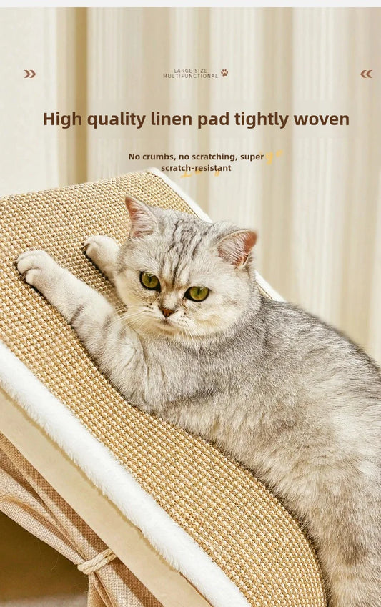 Cat nest Winter warm cat villa Cat house shell semi-enclosed sleeping bag cat scratching board does not drop scraps sisal cat te - Play Paws Toys