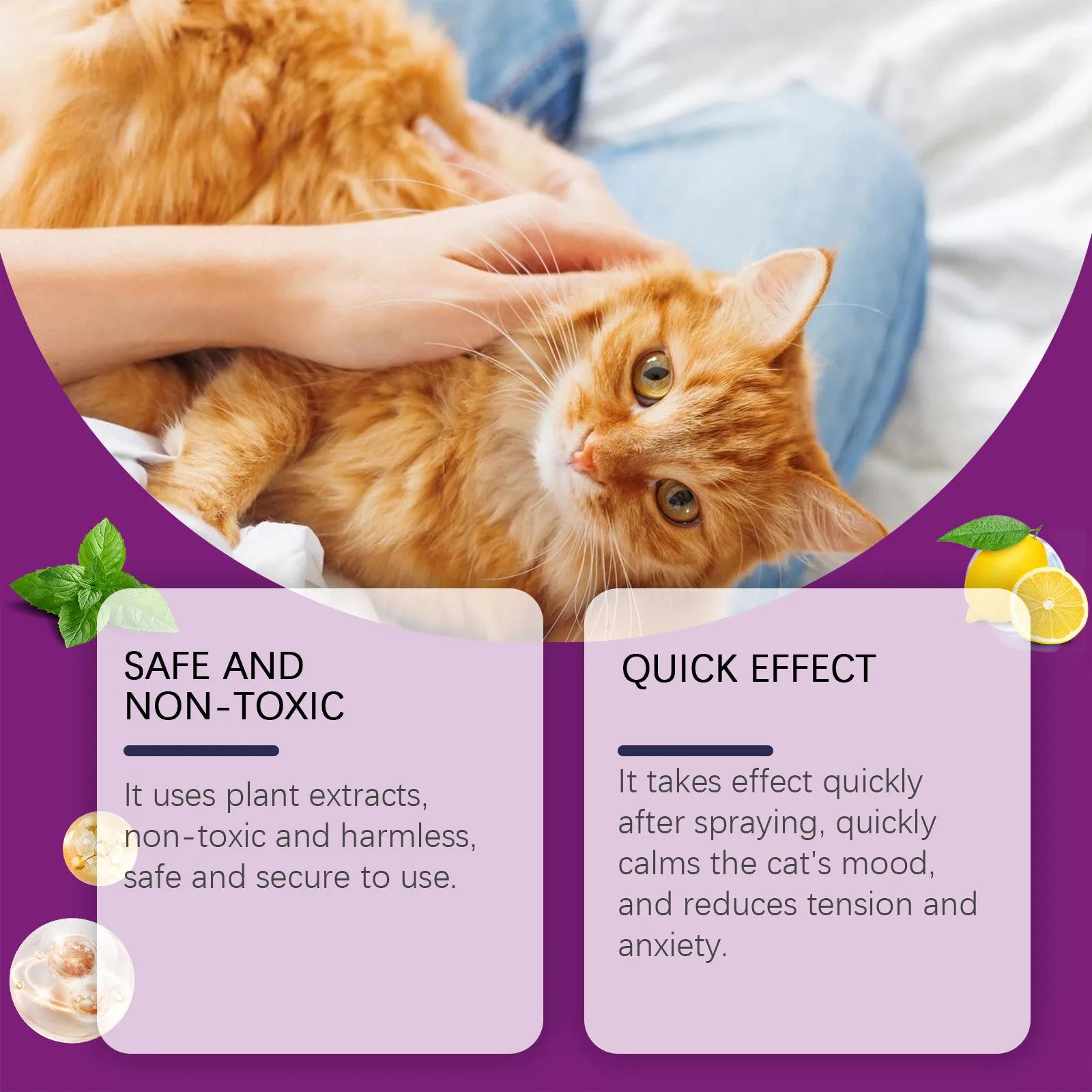 60ml Pet Calming Spray Prevent Howling Reduce Anxiety Soothe Mood Pet Dog Cat Estrus Calming Prohibition Spray Pet Supplies