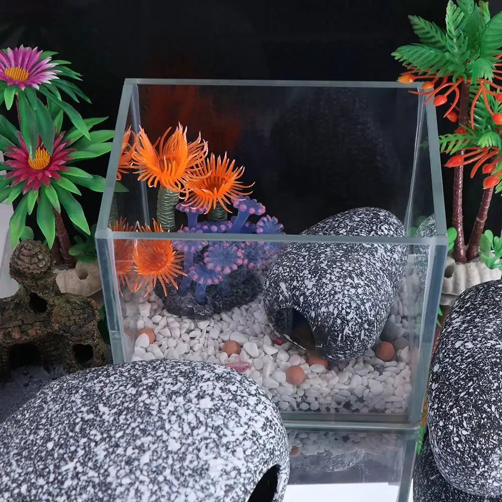 Ceramic Cichlid Stone Cave Eco-friendly Delicate Fish Eluding House Creative Simulated Hiding Tank Cave Breeding Tank