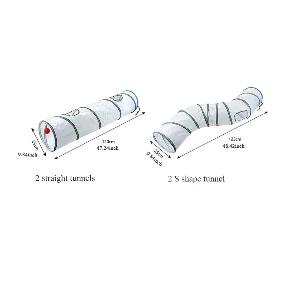 White Cat Tunnel Pet Supplies Funny Kitten Toys Foldable Toys For Cat Pet Training Interactive Fun Toy Play Tunnel Tube
