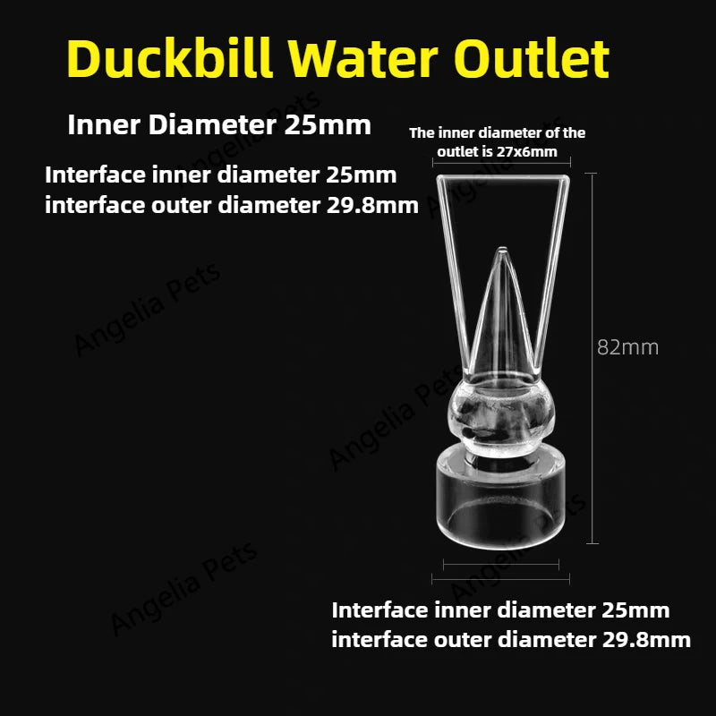 Transparent Fish Tank Water Pipe Acrylic Tube Fittings Elbow Joint Duck Bill Water Outlet Aquarium Accessries Rain Shower Outlet