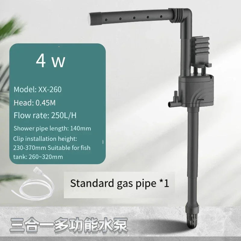 3-in-1 Fish Tank Submersible Pump Top Filter Universal Matching Pump Built-in Pump Oxygenated Circulation Fish Tank Filter