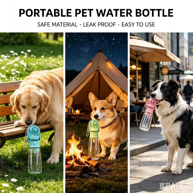 Portable Dog Cat Water Bottle with Storage Food and Water Container for Puppy Pets dogs Feeder Bowl Outdoor Travel Pet supplies