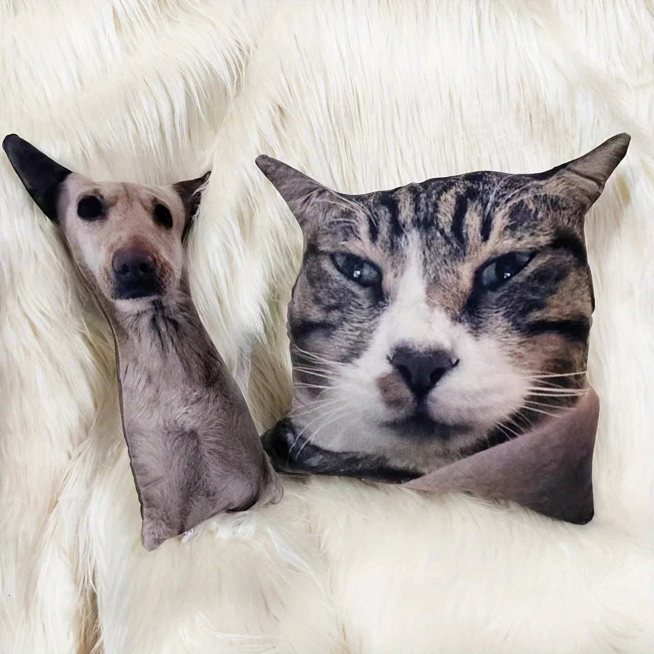 Winter Customized pet photo pillow with no white border, fun and personalized gift, suitable for pet owners, friends and lovers