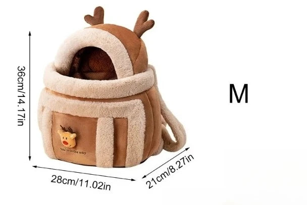 Furry Warm Cat Carrier Portable Pet Travel Bag Luxury Outdoor Handbag Car Seat Winter Cozy Nest For Puppy Kitten Transport - Play Paws Toys