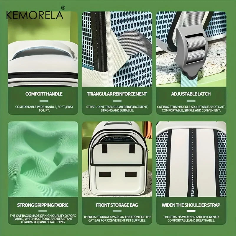 KEMORELA Pet Backpack for Cats And Dogs Large Outdoor Transparent Capsule Breathable Carrying Bag Pet Supplies - Play Paws Toys