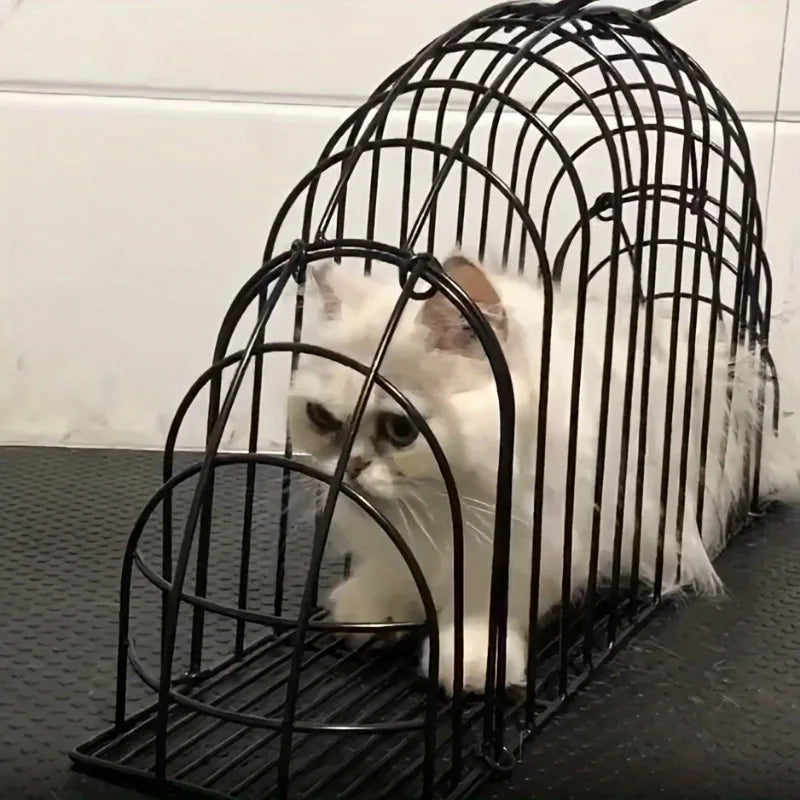Iron Cat Bath Cage Anti-scratch Anti-bite Fixed Double-door Cat Cage Anti-escaping Bath Blow Dry Cat Beauty Accessories - Play Paws Toys