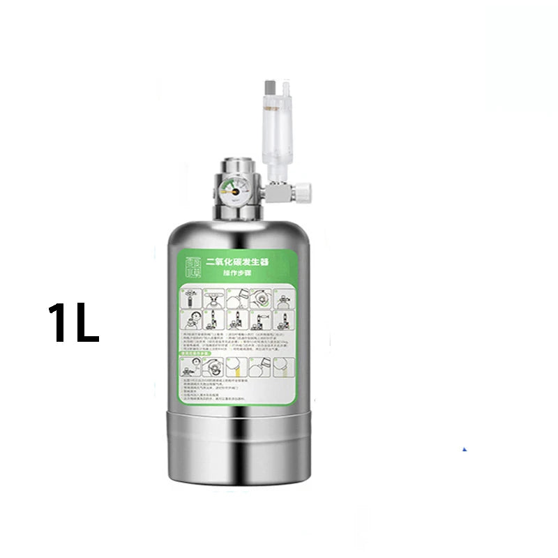 ZRDR Aquarium CO2 Generator Bubble Counter Electromagnetic Valve Steel Cylinder Raw Material Reaction Water Grass CO2 Generator