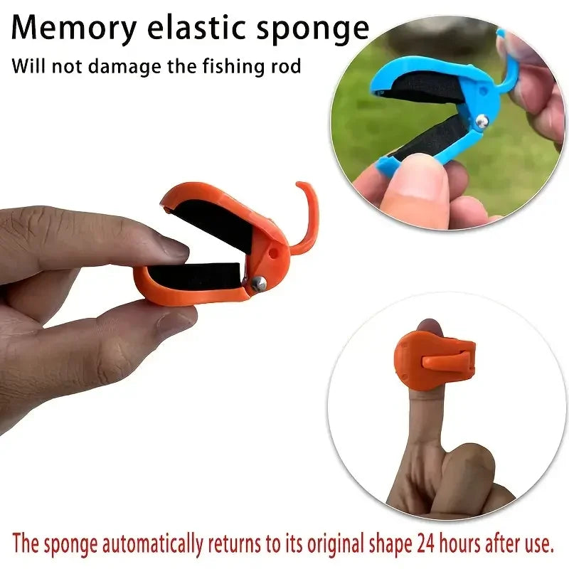 2Pcs Quick-Attach Fishing Rod Clip, Tool-Free One Hand Holder Secure Grip for Freshwater Rods Tackle Organizer