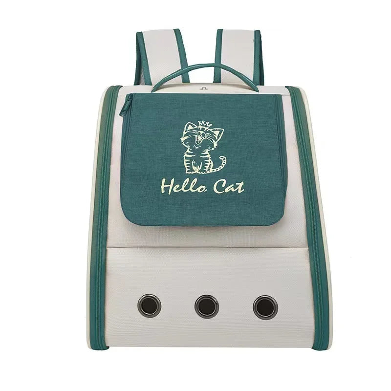 Pet Cat Carrier Backpack Breathable Portable Travel backpack for cat and dog With Anti Breakaway Belt Three-door design AA074 - Play Paws Toys