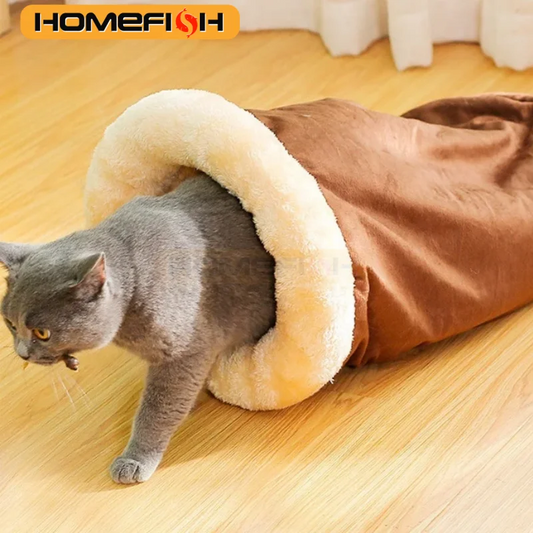 Autumn and Winter Cat Sleeping Bag Semi-enclosed Cat Nest Warm Small and Medium-sized Pet Nest Can Be Disassembled and Washed - Play Paws Toys